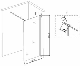 Душевая перегородка Niagara NG-663-12 120см хром/прозрачное